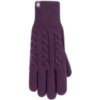 SOCKSHOP Heat Holders Women's 1 Pair Willow Cable Gloves in Purple | Size: Medium/Large
