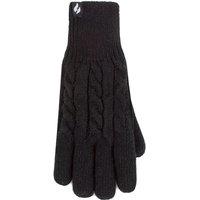 SOCKSHOP Heat Holders Women's 1 Pair Willow Cable Gloves in Black | Size: Medium/Large