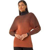Roman Women's Colour Block Stripe Knit Jumper in Orange | Size: 12