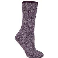 SOCKSHOP Heat Holders Women's 1 Pair 2.9 TOG Merino Wool Socks in Wine | Size: 4-8