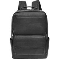 House of Leather Men's Real Leather Backpack Large Size Laptop Rucksack Clifton Black