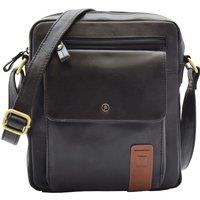 House of Leather Men's Mens Real Leather Cross Body Bag Travel Organiser Style Vila Rica Chestnut in Black | Size: Small