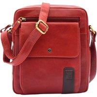 House of Leather Men's Mens Real Leather Cross Body Bag Travel Organiser Style Vila Rica Chestnut in Dark Red | Size: Small