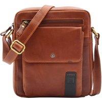 House of Leather Men's Mens Real Leather Cross Body Bag Travel Organiser Style Vila Rica Chestnut in Tan | Size: Small