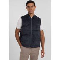 Steel & Jelly Men's Gidea - Suede Look Puffer Gilet in Grey | Size: Small