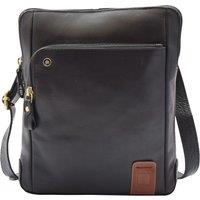 House of Leather Men's Mens Real Leather Cross Body Bag Messenger Organiser Style Sao Salvador Black | Size: Small