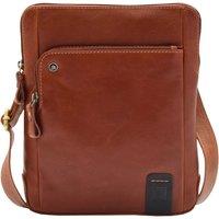 House of Leather Men's Mens Real Leather Cross Body Bag Messenger Organiser Style Sao Salvador Black in Tan | Size: Small