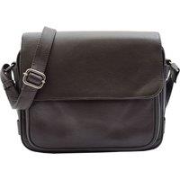 House of Leather Women's Womens Real Leather Cross Body Bag Flap Over Organiser Style HOL325 Navy in Brown | Size: Large