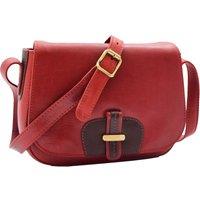House of Leather Women's Womens Real Leather Cross Body Bag Shoulder Organiser Style Saint Lucia Chestnut in Dark Red | Size: Small