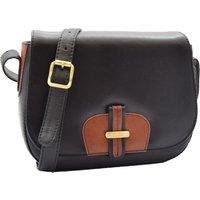 House of Leather Women's Womens Real Leather Cross Body Bag Shoulder Organiser Style Saint Lucia Chestnut in Black | Size: Small