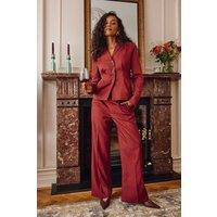 Wallis Women's Pleat Front Waist Binding Blazer in Rust | Size: 18