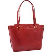 House of Leather Women's Womens Real Leather Shoulder Bag Large Size Handbag Greenland Chestnut in Dark Red