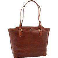 House of Leather Women's Womens Real Leather Shoulder Bag Large Size Handbag Greenland Chestnut in Tan