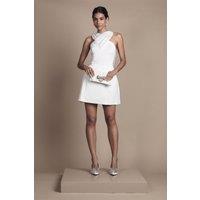 Coast Women's Halterneck Mini Wedding Dress with Statement Bow Back Detail in Ivory | Size: 16