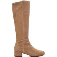 Dune London Women's Wide Fit 'Tayla' Suede Knee High Boots in Natural | Size: 4