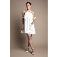 Coast Women's Strappy Bow Detail Voluminous Mini Wedding Dress in Ivory | Size: 8