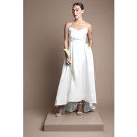 Coast Women's Bandeau High Low Satin Wedding Dress in Ivory | Size: 10