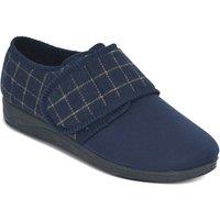 Chums Men's Extra Wide Fit Touch Fasten Slipper With Outdoor Sole in Navy | Size: 13