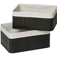 Orsina Set Of Two Kankyo Bamboo Storage Boxes in Black
