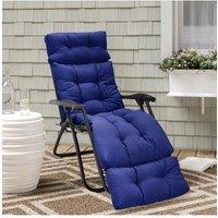 Garden Sanctuary 180cm W x 55cm D Navy Blue Thickened Lounger Cushion with Anti-Slip Cover | Size: 180 cm W x 55 cm D