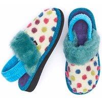 Moshulu 'Mini Malia' Spotty Mule Slippers in White | Size: Infant 12