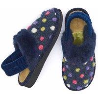 Moshulu 'Mini Malia' Spotty Mule Slippers in Indigo | Size: Infant 10