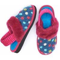 Moshulu 'Mini Malia' Spotty Mule Slippers in Blue | Size: Infant 12