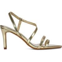 XY London Women's 'Theodora' Strappy Pointed Toe Stiletto Heel Sandal Shoes in Metallic Gold | Size: 4