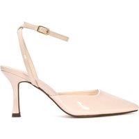 XY London Women's 'Lacey May' Strappy Stiletto High Heel Pointed Toe Pumps Shoes in Nude | Size: 4
