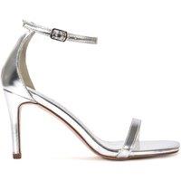 XY London Women's 'Emma' Strappy Stiletto High Heels With Ankle Strap in Metallic Silver | Size: 7