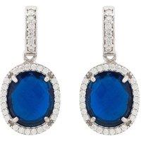 Latelita Women's Beatrice Oval Gemstone Drop Earrings Silver Sapphire Hydro in Blue
