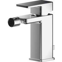 Balterley Square Mono Bidet Mixer Tap With Pop Up Waste Chrome in Silver