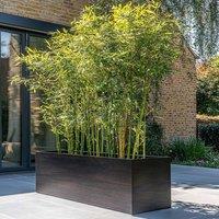 Woven Wood 75cm Zinc Hand Finished Brushed Black & Copper Trough Planter