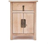 Cabinet Bits Portofino 1 Drawer 2 Door Bedside Table Drop Handle in Natural