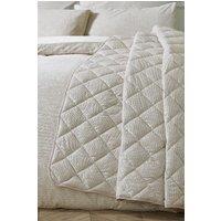 Catherine Lansfield Corded Leaves Quilted Warm & Cosy 240cm x 260cm Bedspread in Gold | Size: 240 cm x 260 cm