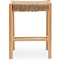 Orsina Comfortable Contemporary Natural Wood Stool, Handwoven Bedroom Stool, Easy To Maintain Lounge Stool in Beige