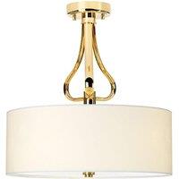 Netlighting Falmouth 3 Light Semi Flush Bathroom Ceiling Light Gold IP44 G9