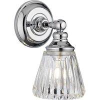 Netlighting Keynes 1 Light Wall Light Polished Chrome IP44 in Grey