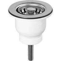 McAlpine 85mm Chrome Belfast Sink Basket Strainer Waste Kit MBSWSS85-90 in White