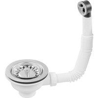 McAlpine 1.5" Universal Basket Strainer Waste & O/flow Stainless Steel in White