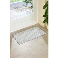 Artsy Mats Leaf Chevron Sage Green Indoor Outdoor Doormat (70 x 40cm) in Beige | Size: 40 cm x 70 cm