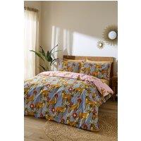 Their Nibs 'Untamed Cheetah' Cotton Reversible Duvet Cover Set in Grey | Size: Double