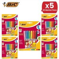 Bic Permanent Marker Pens Pack of 8 Fine Tip 1.1mm for Office & School ( 1 Pack )