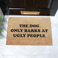Artsy Mats Dog Barks At Ugly People Coir Doormat (60 x 40cm) in Brown | Size: 40 cm x 60 cm
