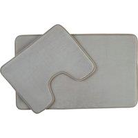 Orsina Soak Bath Mat Set in Light Grey
