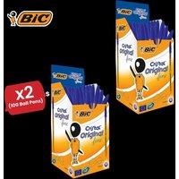 Bic CRISTAL FINE BALL POINT PEN BLUE - PACK OF 50 - 2 Packs