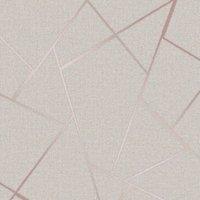 Fine Dcor Quartz Fractal Textured Wallpaper in Beige