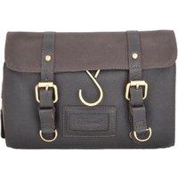 Ashwood Leather Men's Real Leather & Canvas Hanging Toiletry Bag in Brown