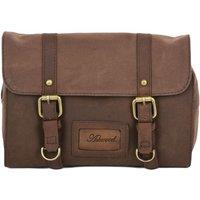 Ashwood Leather Men's Real Leather & Canvas Hanging Toiletry Bag in Light Brown