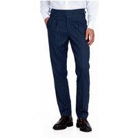 XPOSED Men's LLOYD Tapered Fit Linen Pinstripe Trousers in Navy | Size: 36